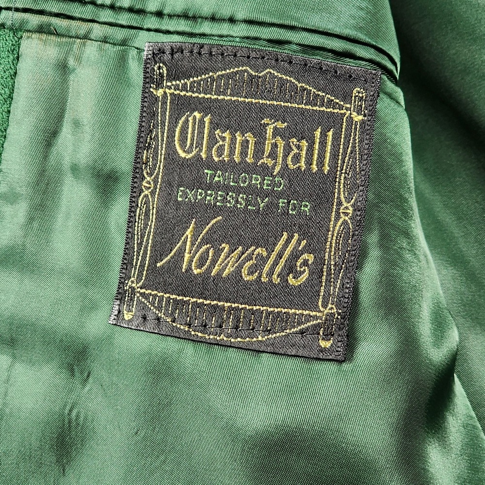 Vintage ClanHall Green Suede Leather Blazer Mens 44 Sport Coat Union Made in USA - Picture 11 of 16